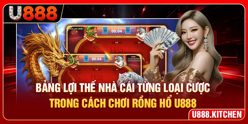 Bảng lợi thế nhà cái từng loại cược trong cách chơi rồng hổ U888