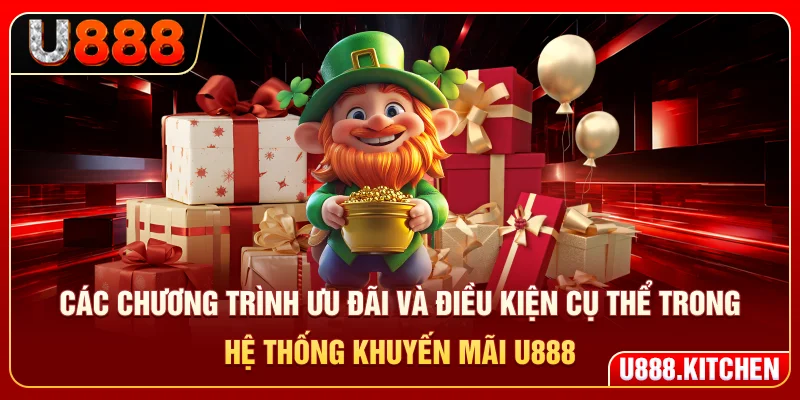 Các chương trình ưu đãi và điều kiện cụ thể trong hệ thống khuyến mãi U888