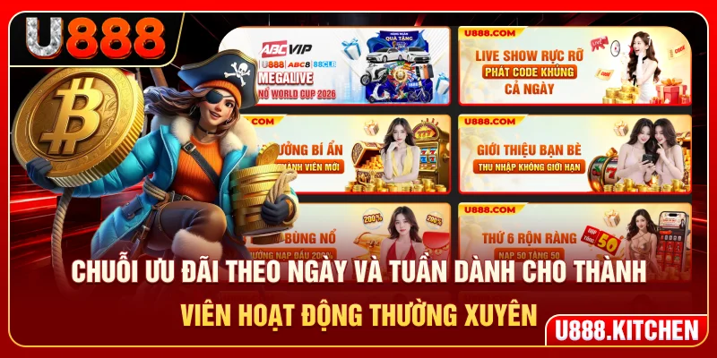 Chuỗi ưu đãi theo ngày và tuần dành cho thành viên hoạt động thường xuyên