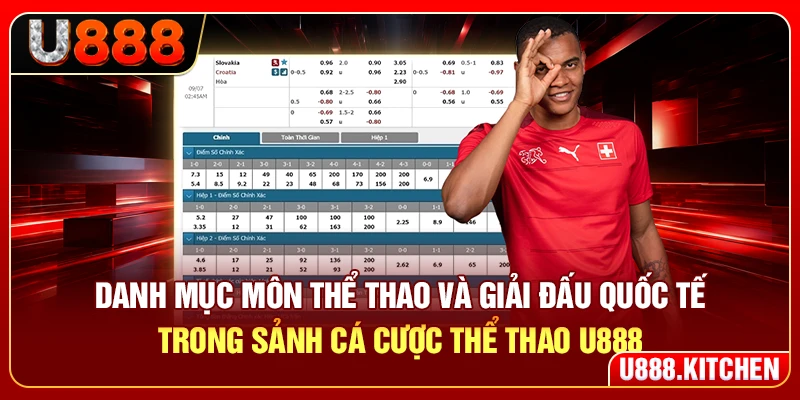 Danh mục môn thể thao và giải đấu quốc tế trong sảnh cá cược thể thao U888