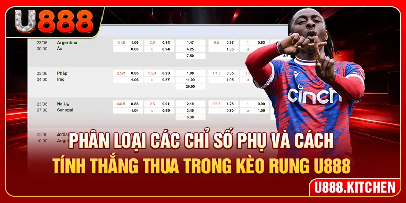 Phân loại các chỉ số phụ và cách tính thắng thua trong kèo rung U888
